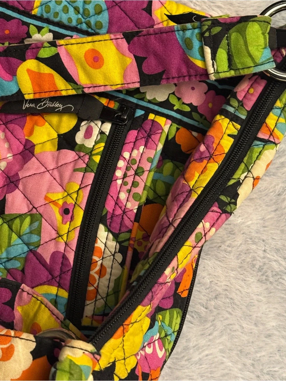 Vera Bradley Purple Floral Quilted Crossbody - Multicolor